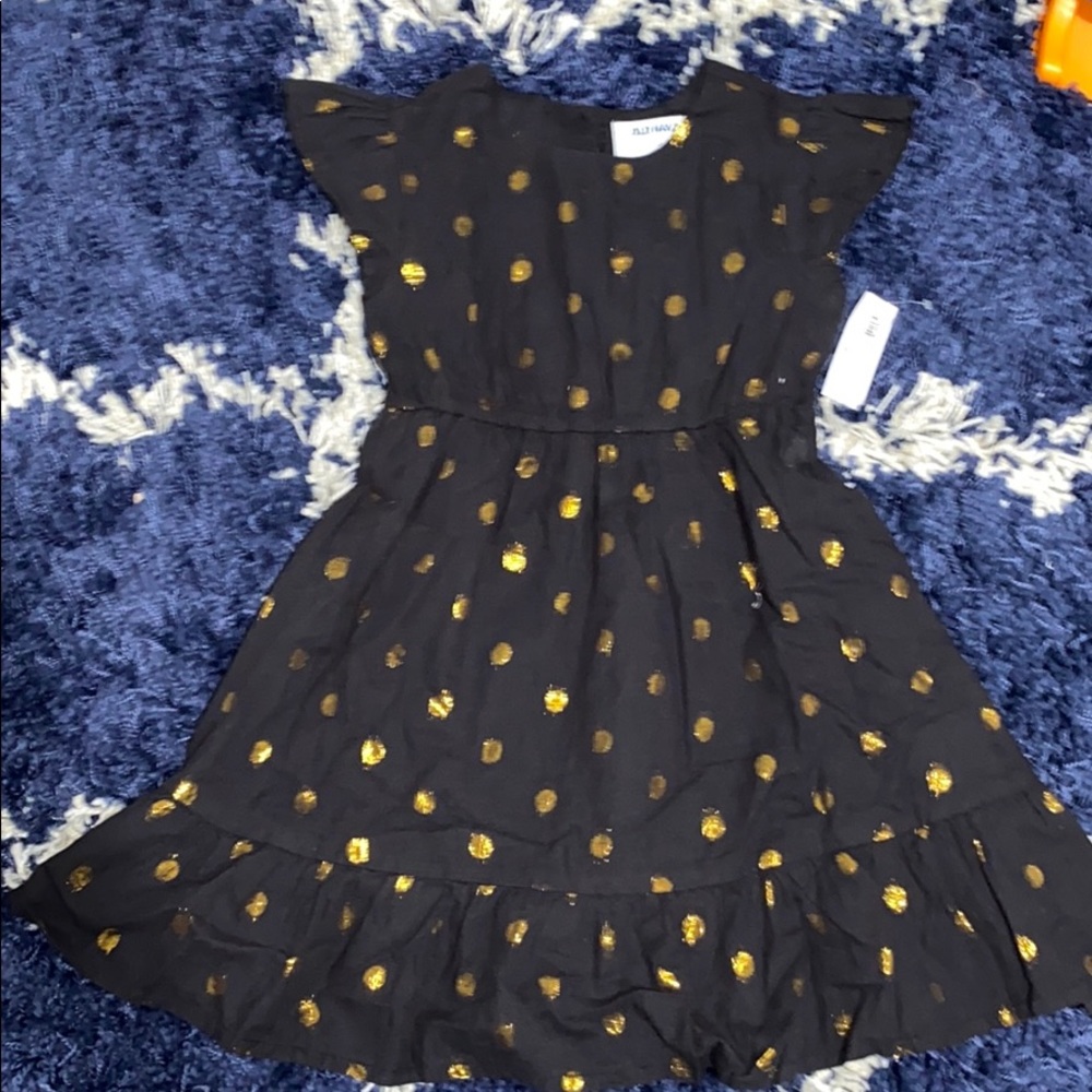 Old Navy black and gold ruffle dress